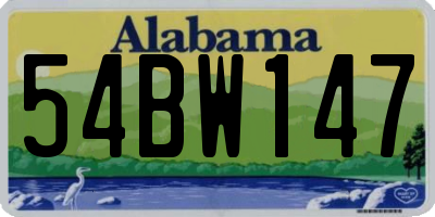 AL license plate 54BW147