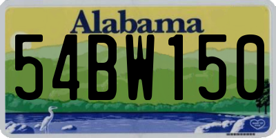 AL license plate 54BW150