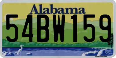 AL license plate 54BW159
