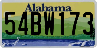 AL license plate 54BW173