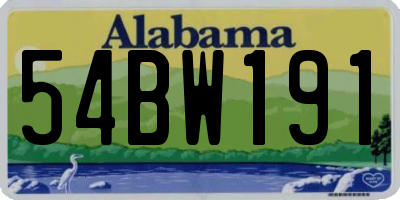 AL license plate 54BW191