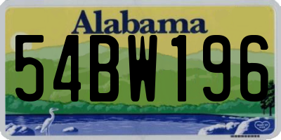 AL license plate 54BW196