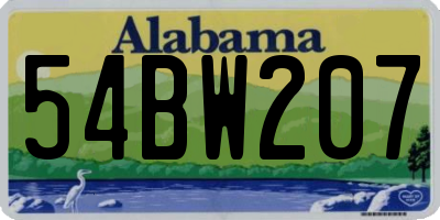AL license plate 54BW207