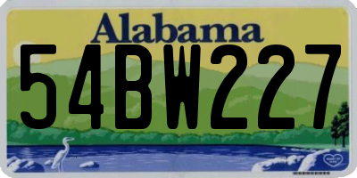AL license plate 54BW227
