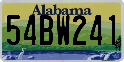 AL license plate 54BW241