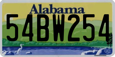AL license plate 54BW254