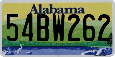 AL license plate 54BW262