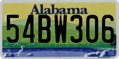 AL license plate 54BW306