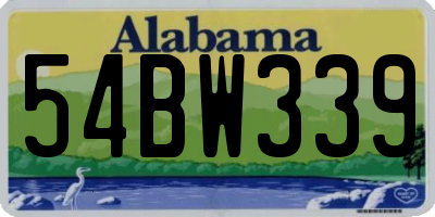 AL license plate 54BW339