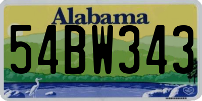 AL license plate 54BW343