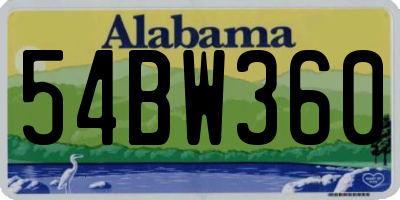 AL license plate 54BW360