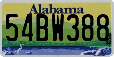 AL license plate 54BW388