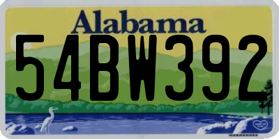 AL license plate 54BW392