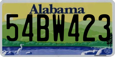 AL license plate 54BW423