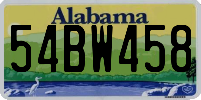 AL license plate 54BW458