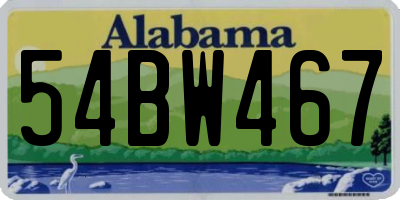 AL license plate 54BW467