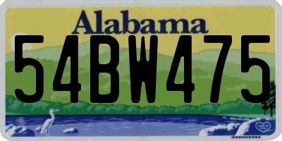 AL license plate 54BW475