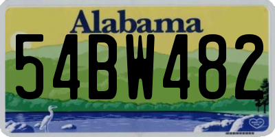 AL license plate 54BW482