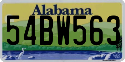 AL license plate 54BW563
