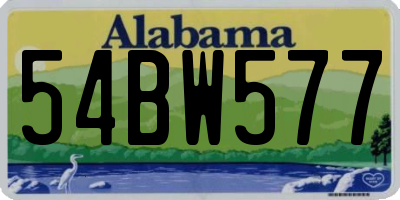 AL license plate 54BW577