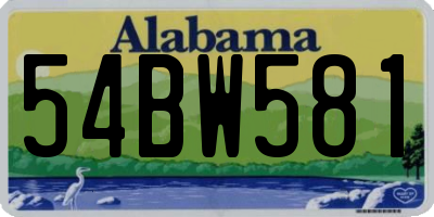 AL license plate 54BW581