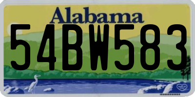 AL license plate 54BW583