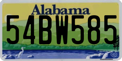AL license plate 54BW585
