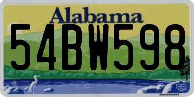 AL license plate 54BW598