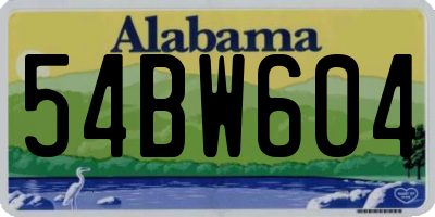 AL license plate 54BW604
