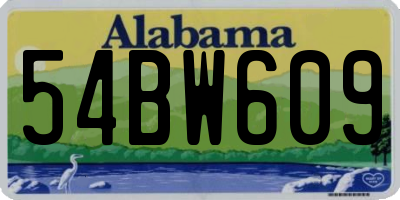 AL license plate 54BW609