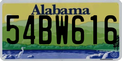 AL license plate 54BW616