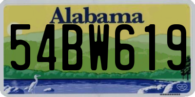 AL license plate 54BW619