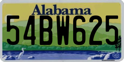 AL license plate 54BW625