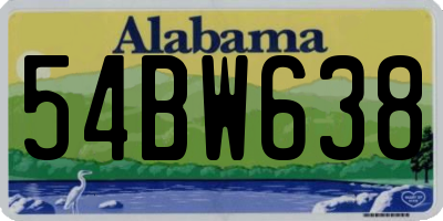 AL license plate 54BW638