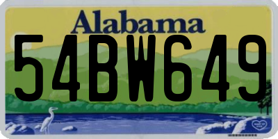 AL license plate 54BW649