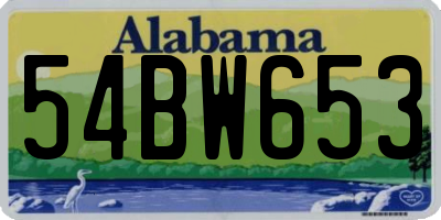 AL license plate 54BW653
