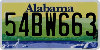 AL license plate 54BW663