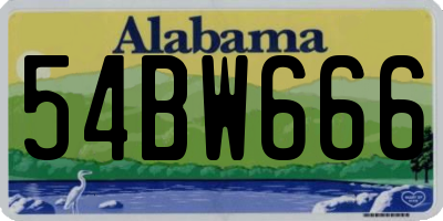 AL license plate 54BW666