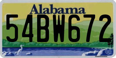 AL license plate 54BW672