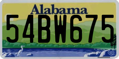 AL license plate 54BW675