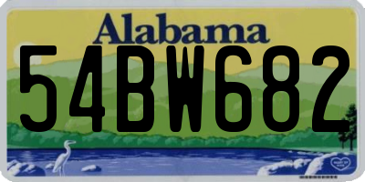 AL license plate 54BW682