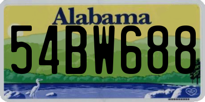AL license plate 54BW688
