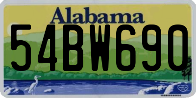 AL license plate 54BW690