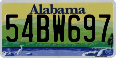 AL license plate 54BW697