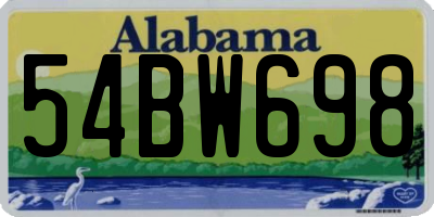 AL license plate 54BW698
