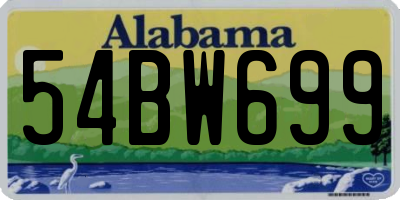 AL license plate 54BW699