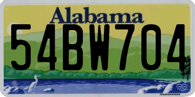 AL license plate 54BW704