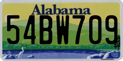 AL license plate 54BW709