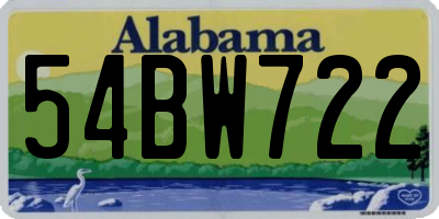 AL license plate 54BW722