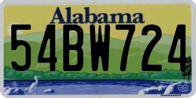 AL license plate 54BW724
